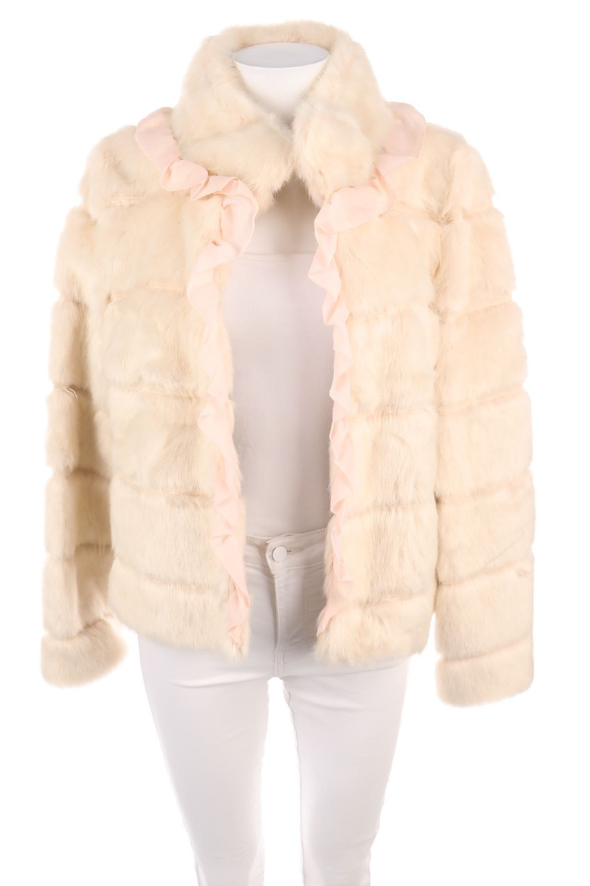nenette - Fake Fur-Jacke mit Rüschen - D 38