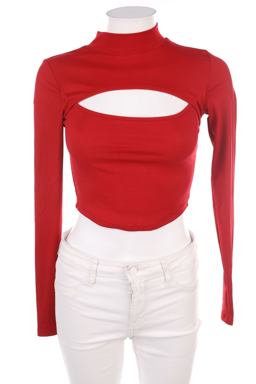 SECONDHAND - Cropped-Longsleeve-Shirt im Layer Look - XS