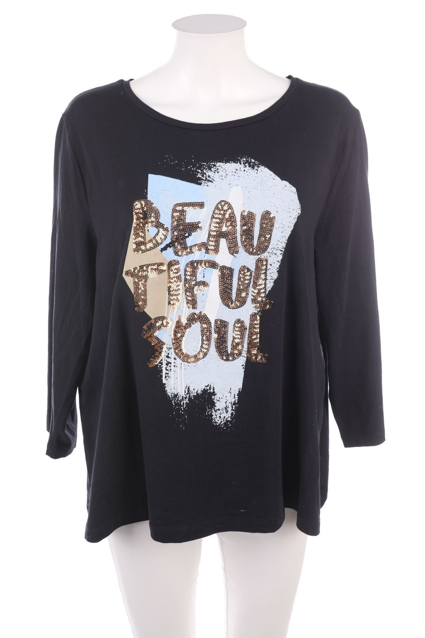 TAIFUN - Longsleeve-Shirt mit Pailletten - D 50