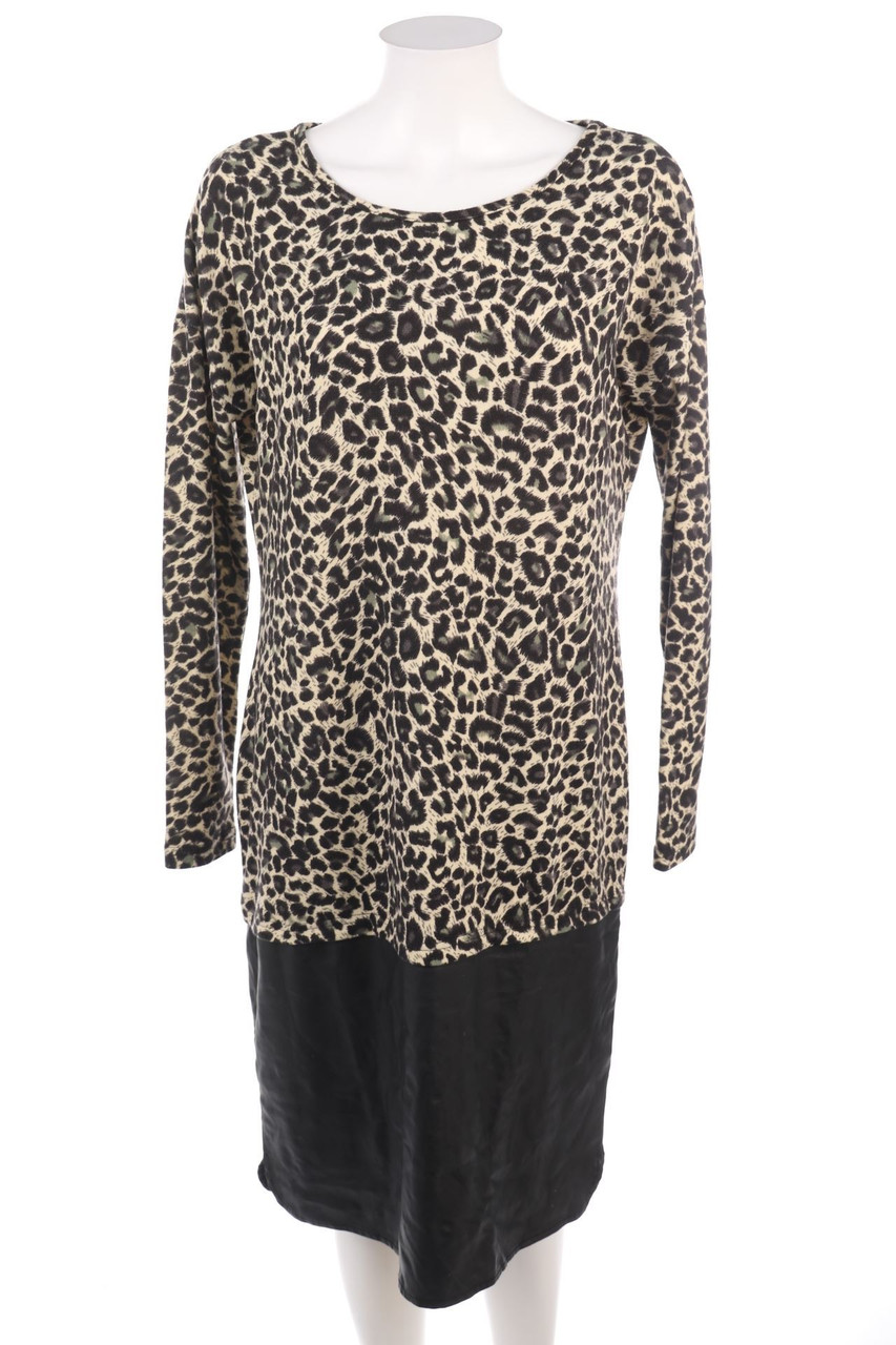 Ohne Label - Midikleid mit Kunstleder-Details - D 38