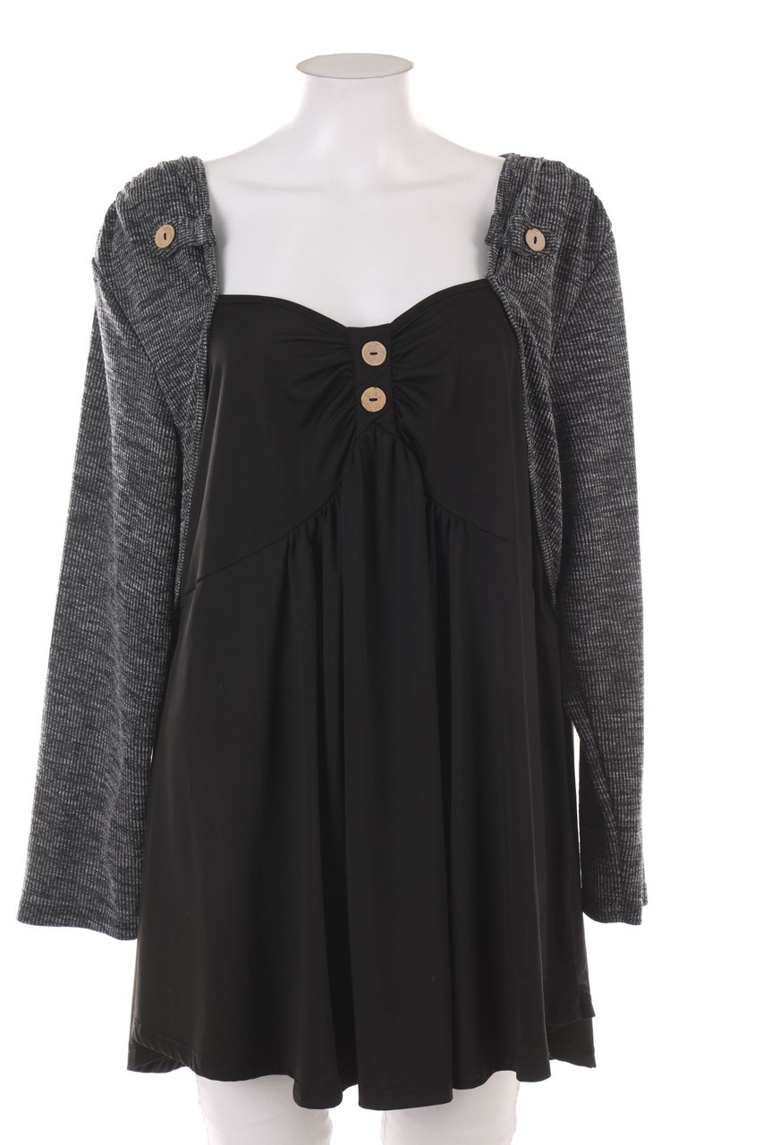 SHEIN CURVE - Longsleeve-Shirt im Layer Look - XXXXL
