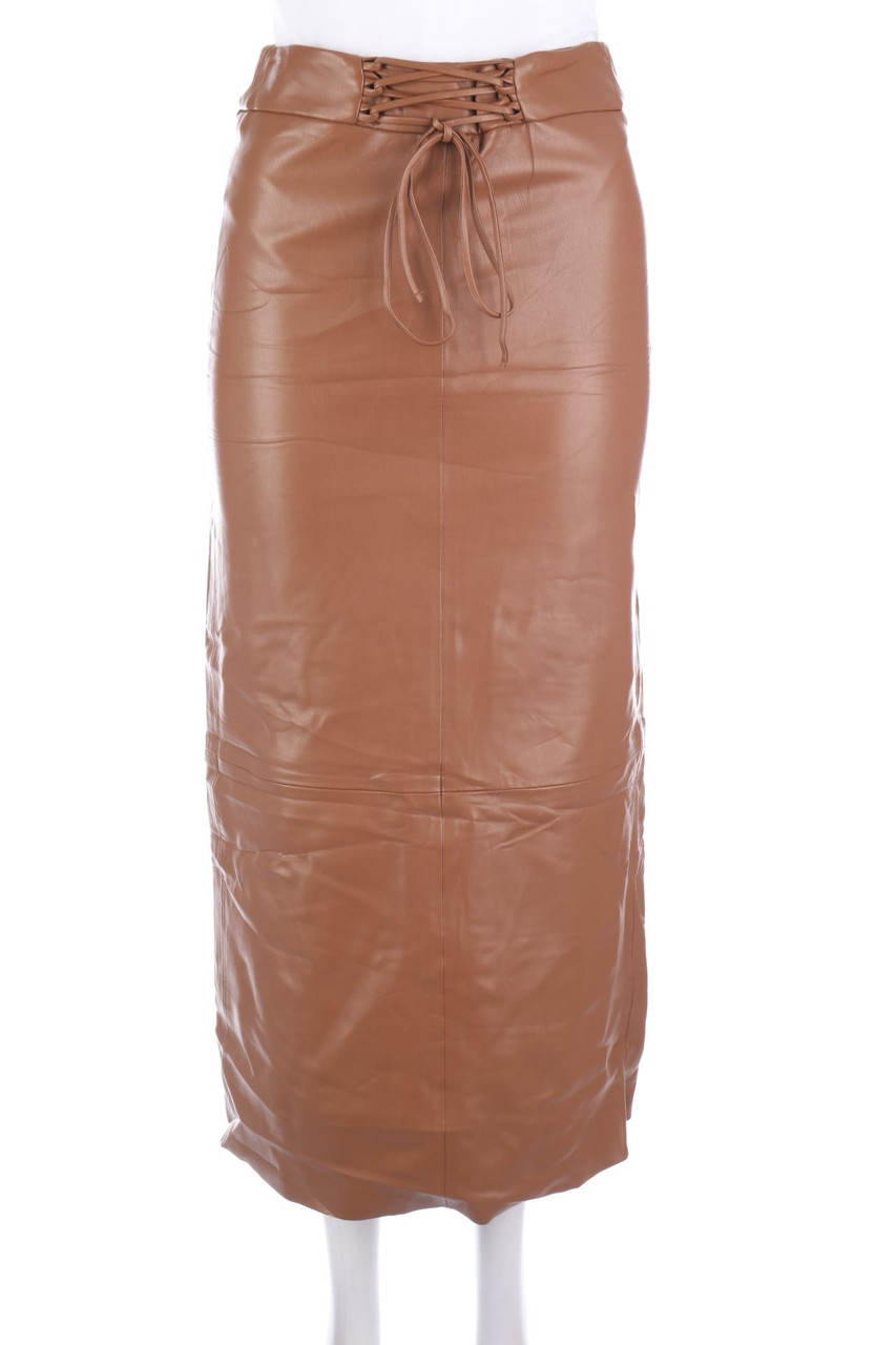 ZARA - Midi-Faux Leather-Rock - XS