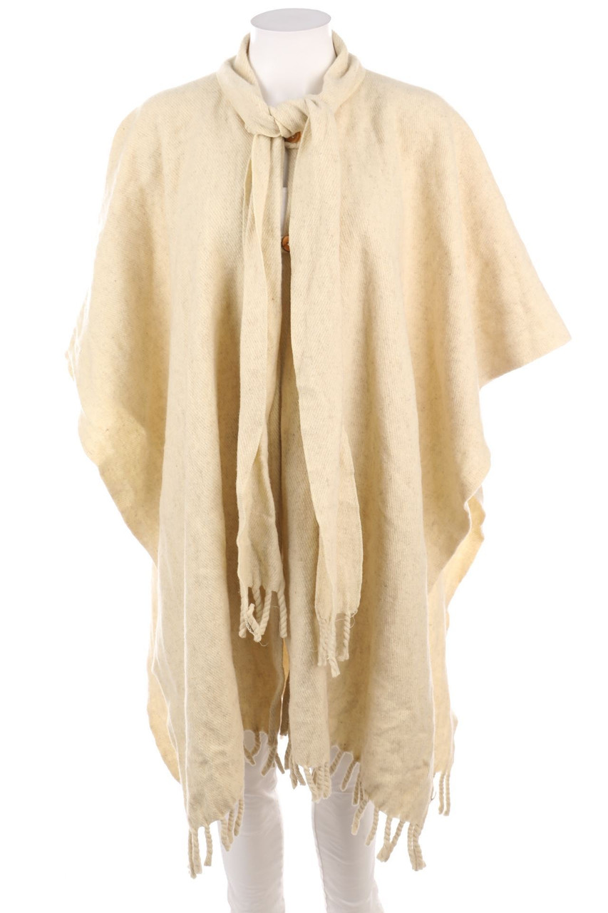 Ohne Label - Poncho mit Fransen - ONE SIZE