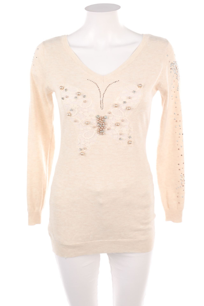 Ohne Label - Glitzer-Strick-Pullover - M