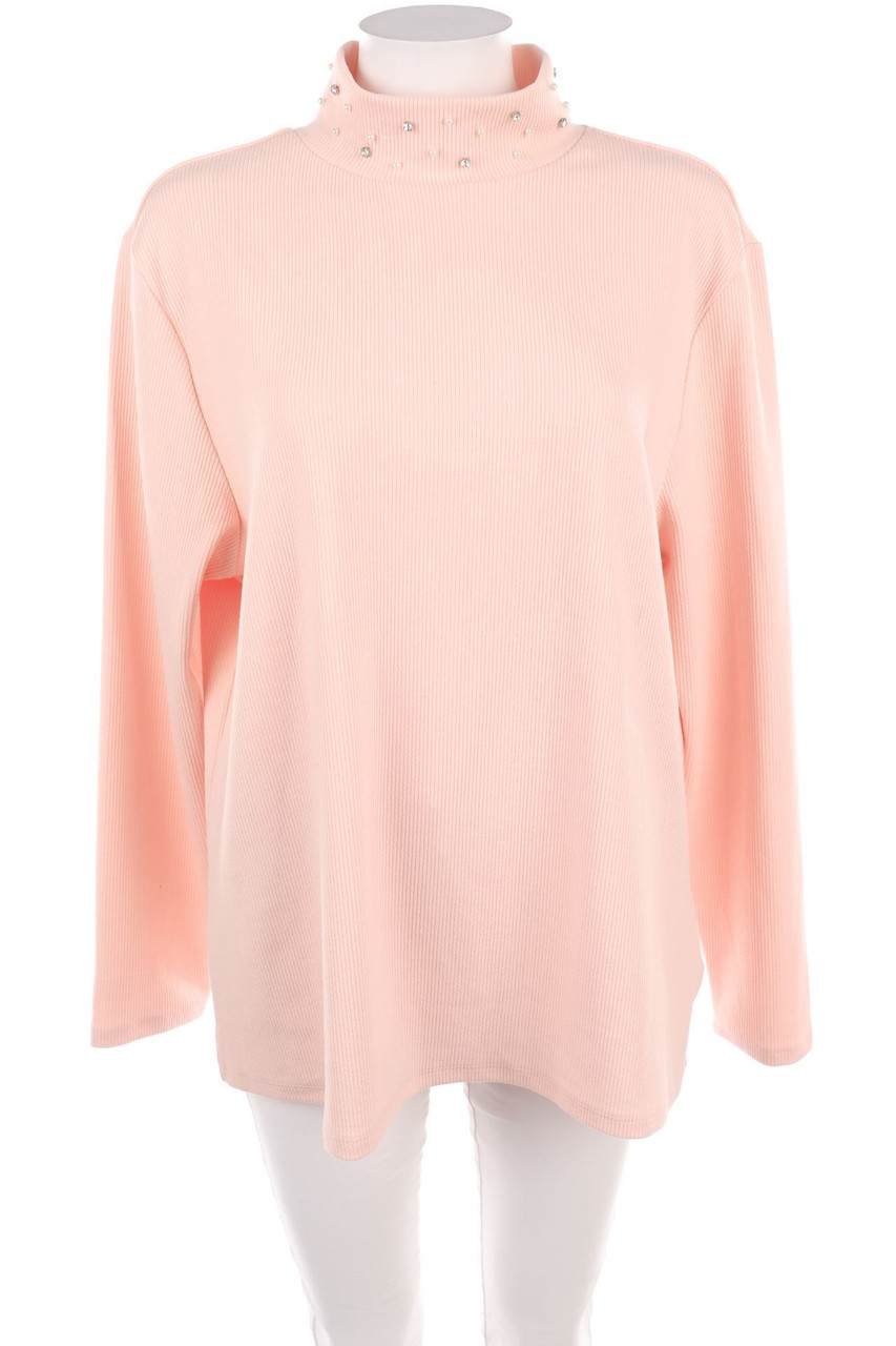 Ohne Label - Longsleeve-Shirt mit Perlen - D 48