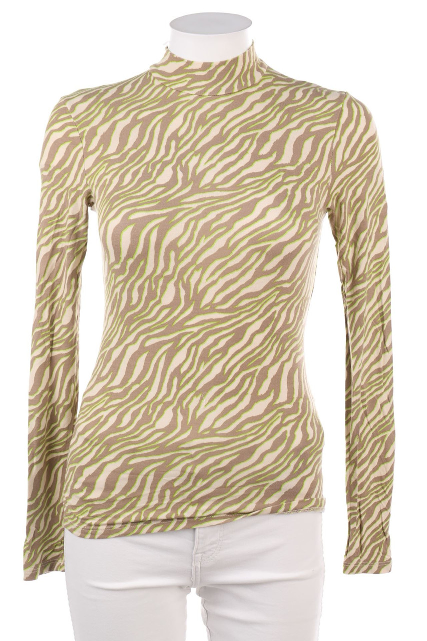 AMISU - Longsleeve-Shirt mit Animal-Print - S