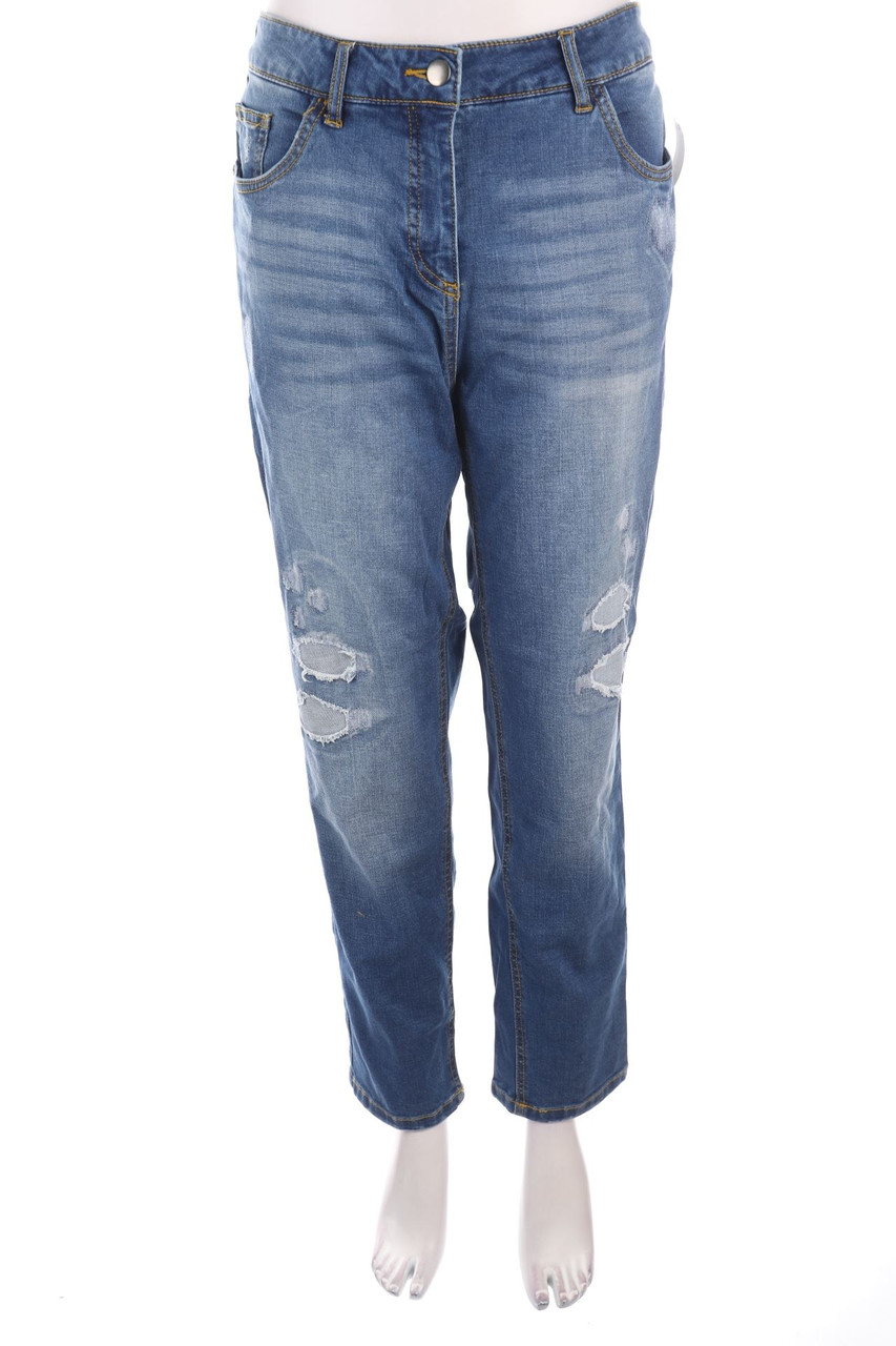 Ulla Popken - Used Look Straight Cut Jeans - 3XL