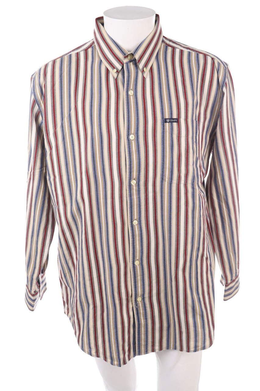 CHAPS - gestreiftes Button-down-Hemd mit aufgesetzten Taschen - L