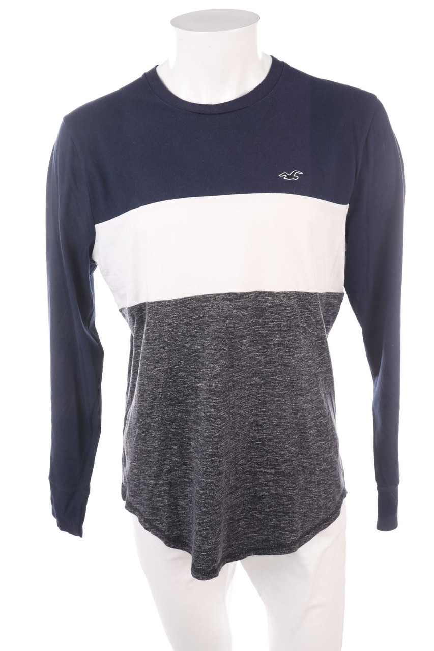 HOLLISTER - Longsleeve-Shirt mit Logo-Stickerei - L