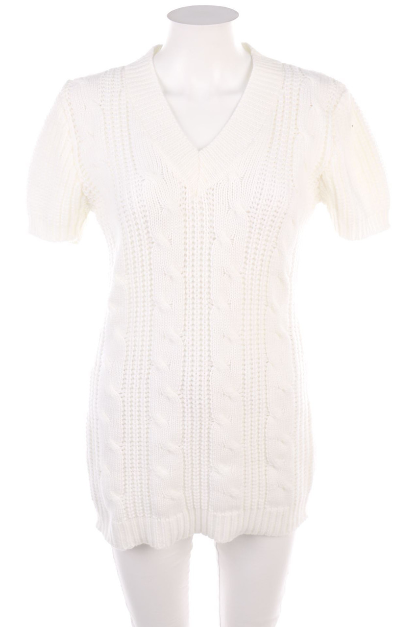 Ohne Label - Strick-Pullover mit Zopf-Muster - D 44