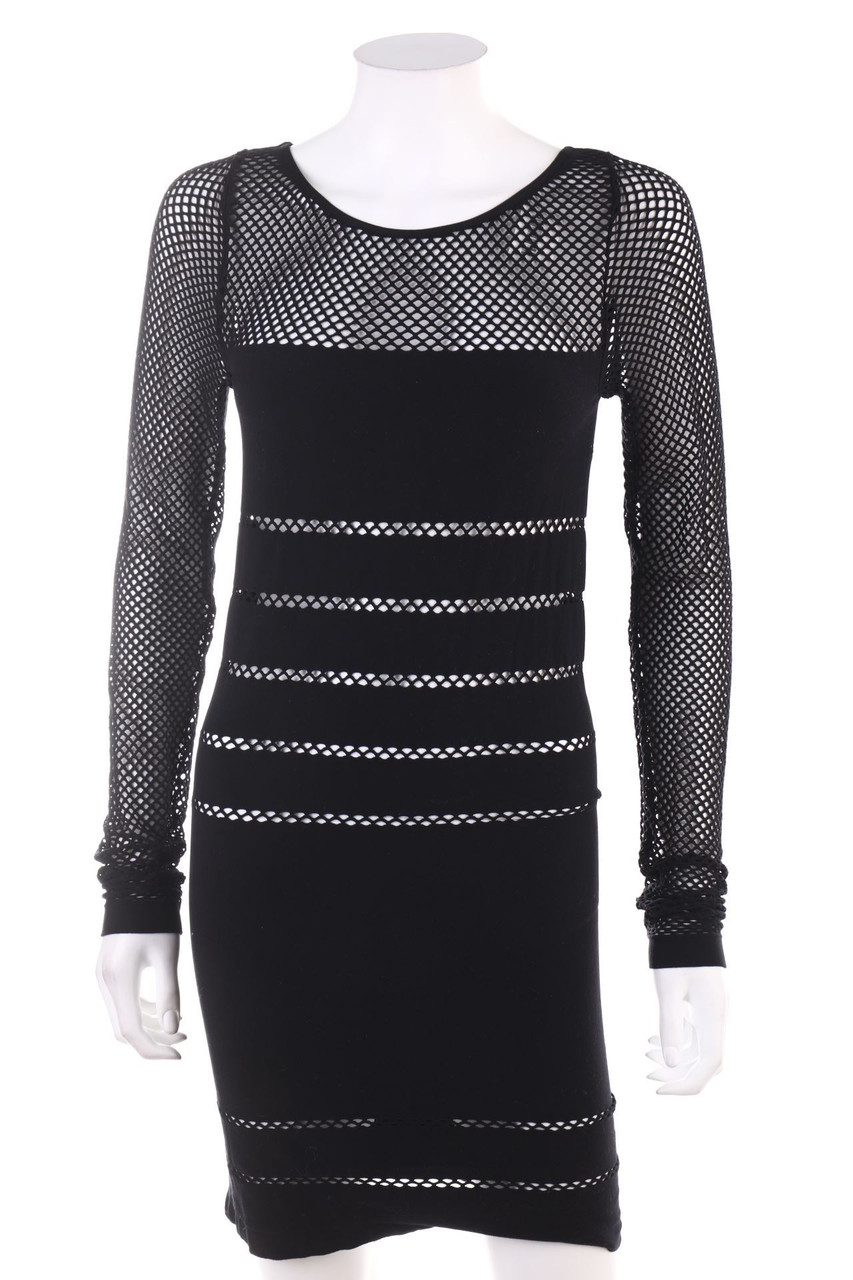 Ohne Label - Kleid mit Mesh-Einsatz - XS