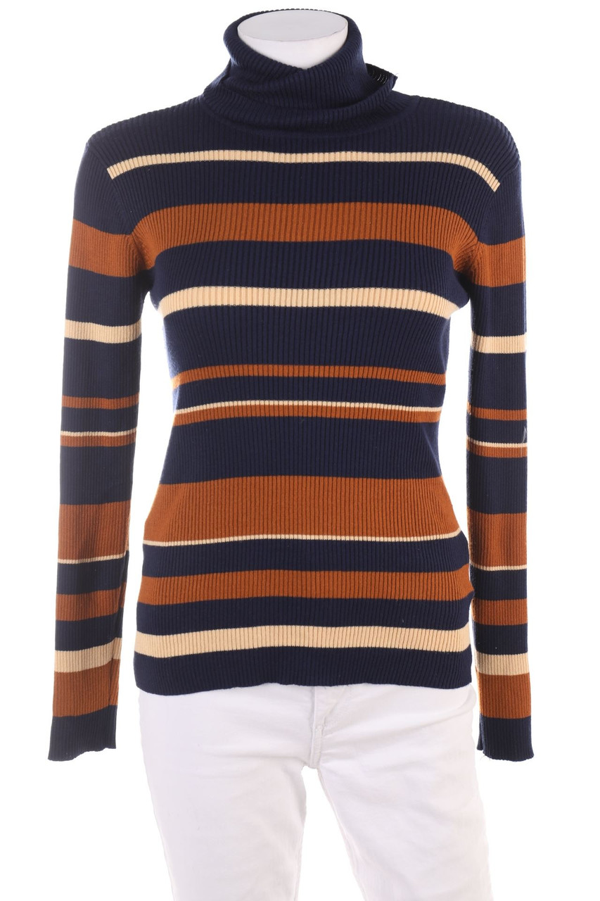 AMISU - Strick-Pullover mit Streifen - M