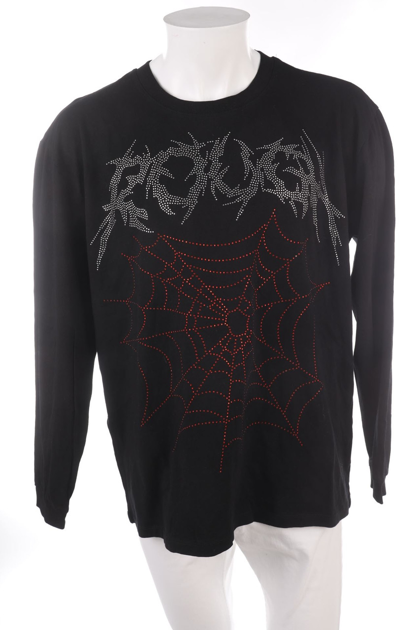 BLACK SQUAD - Sweatshirt mit Strass-Steinen - 2XL