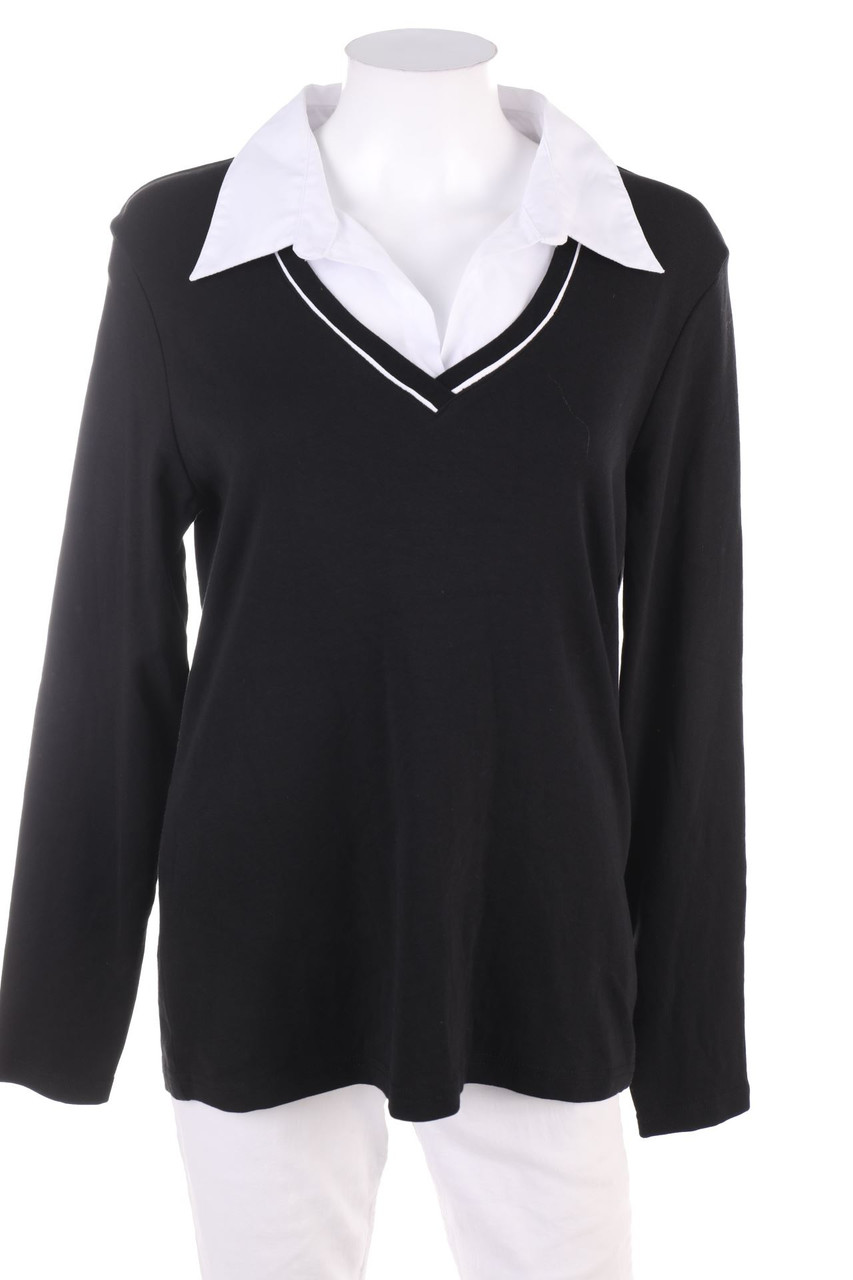 Michèle Boyard - Longsleeve-Shirt aus Baumwolle mit Kragen - 2XL