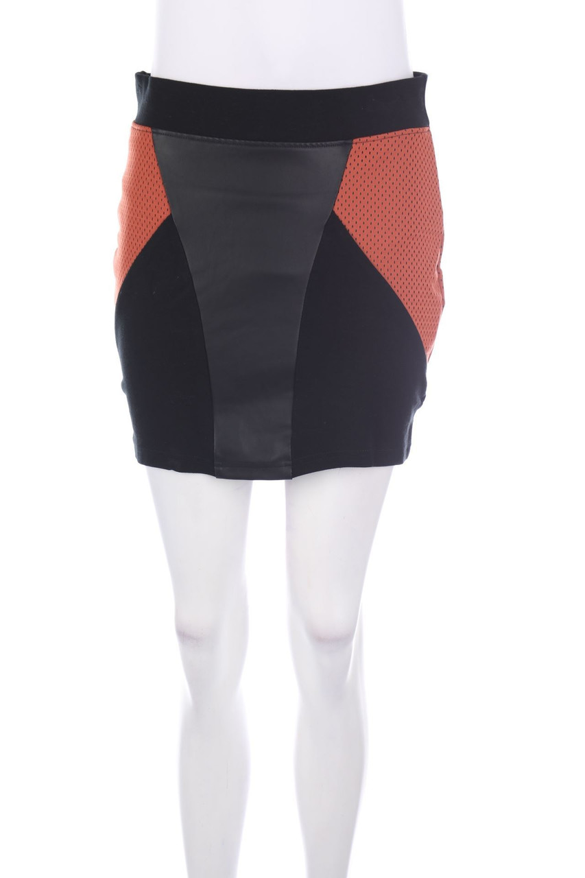 RAINBOW - Minirock mit Kunstleder-Details - D 36-38