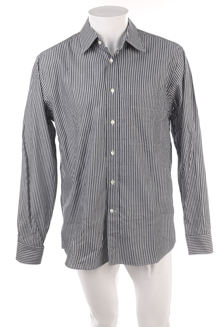 van Laack - gestreiftes Hemd mit aufgesetzten Taschen - 56