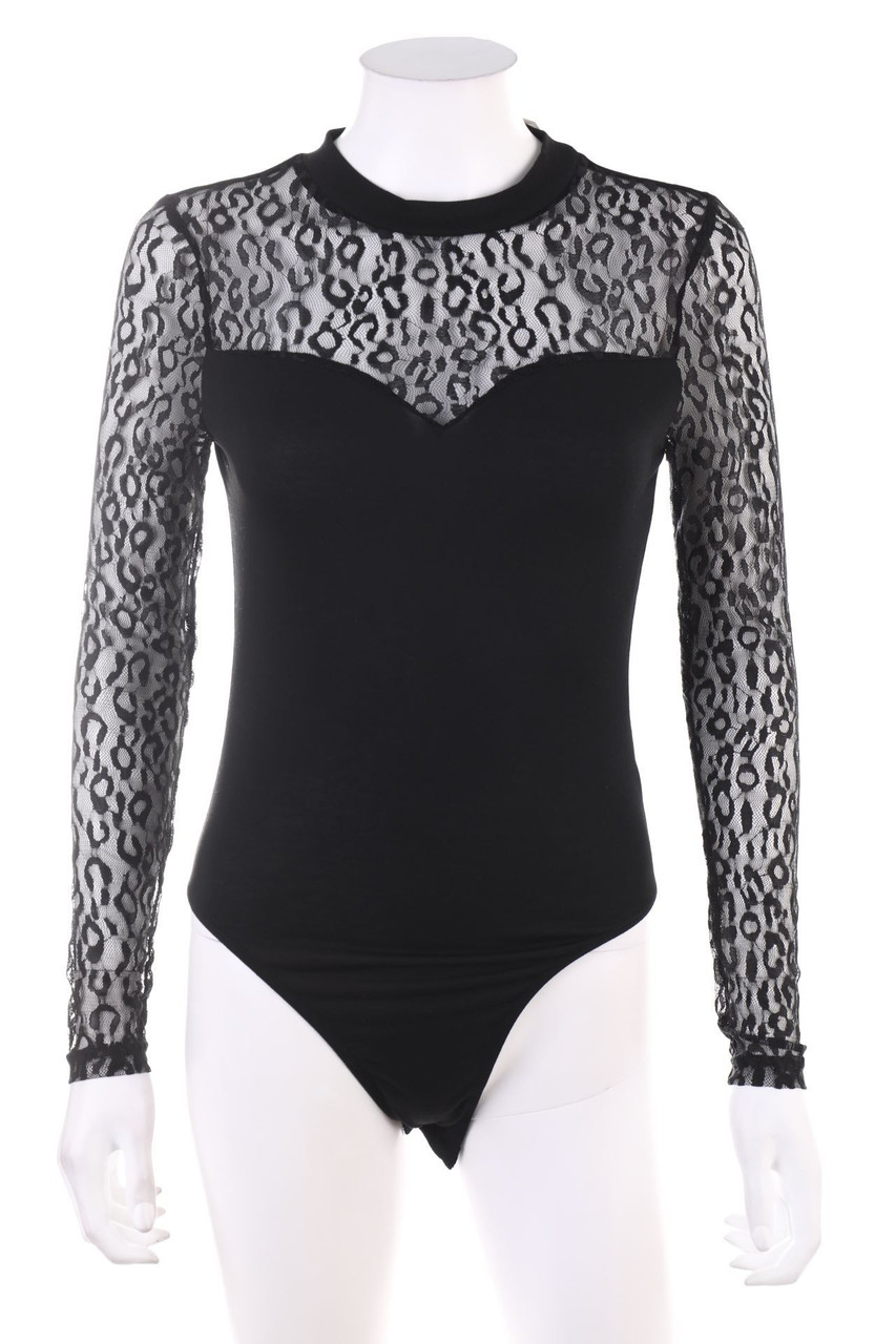 Ohne Label - Body mit Spitzen-Einsatz - XXS