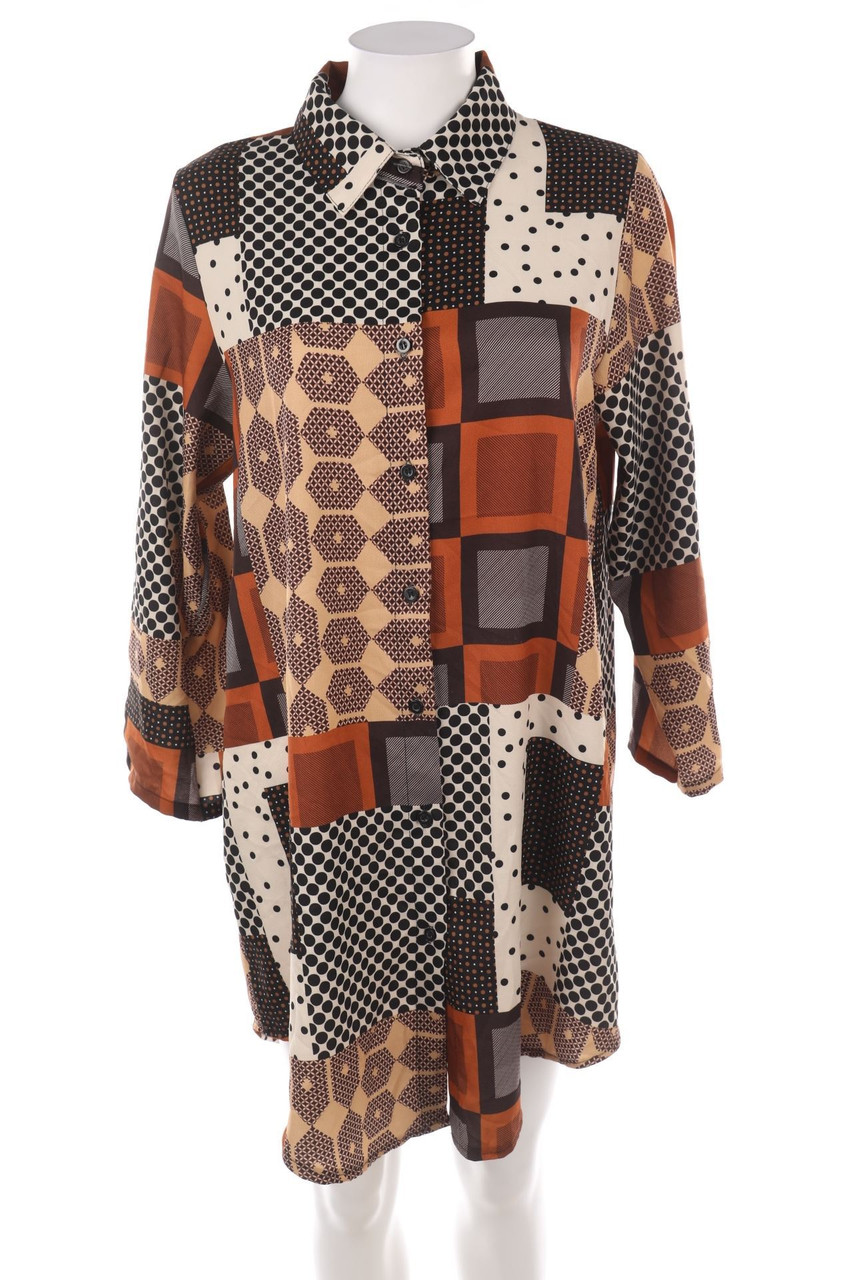 Ohne Label - Hemd-Bluse mit Geo-Print - L