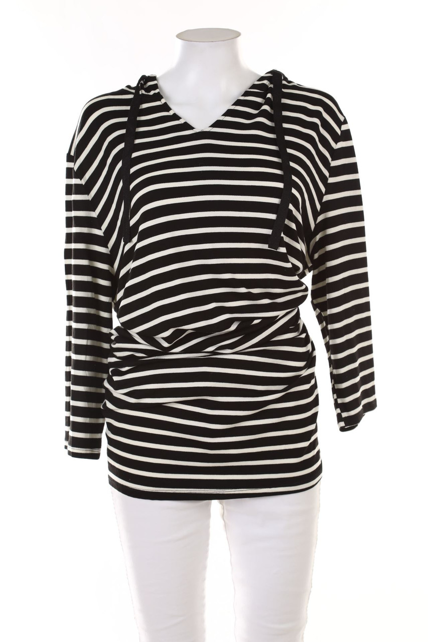 Janina - Kapuzen-Pullover mit Streifen - 48