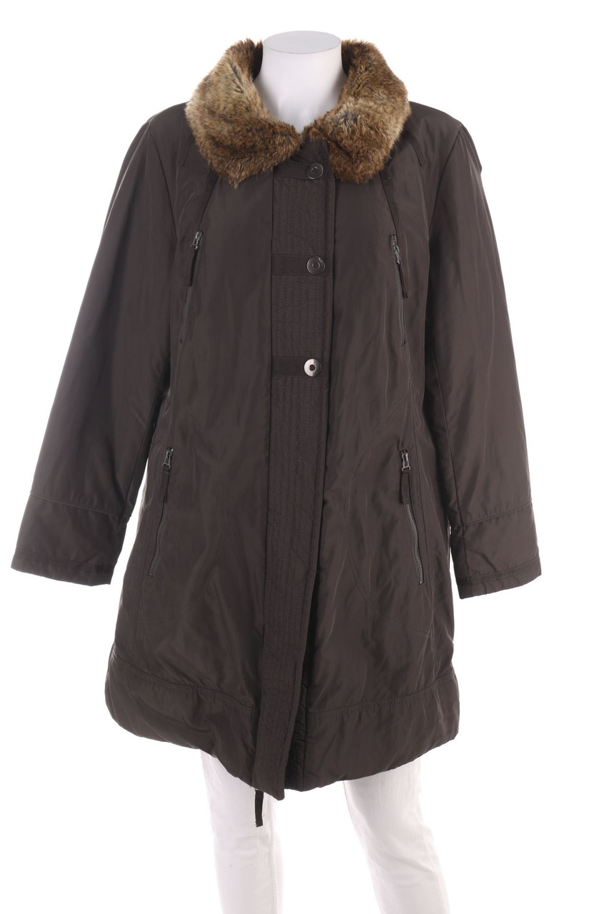 MARK ADAM - Winter-Mantel mit Echt-Pelz-Besatz - 3XL