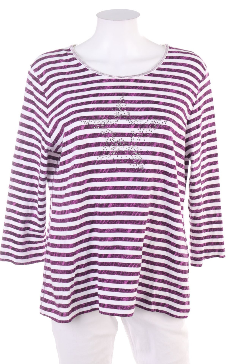 RABE - Baumwoll-3/4-Arm-Shirt mit Streifen - 2XL