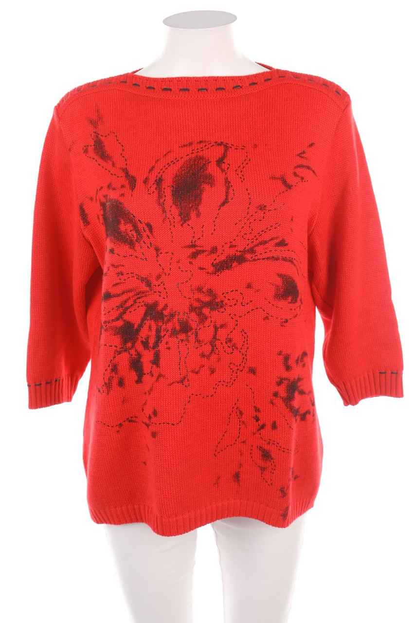 Ohne Label - Strick-Pullover mit Print - D 46