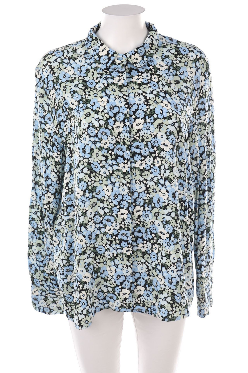 Ohne Label - Hemd-Bluse mit Blumen-Print - XL