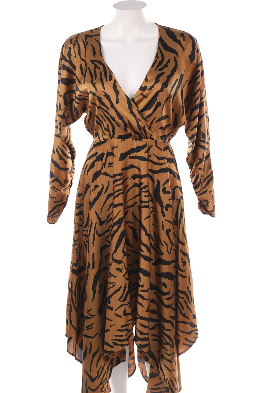 AX Paris - Midikleid in Wickel-Optik mit Animal-Print - S