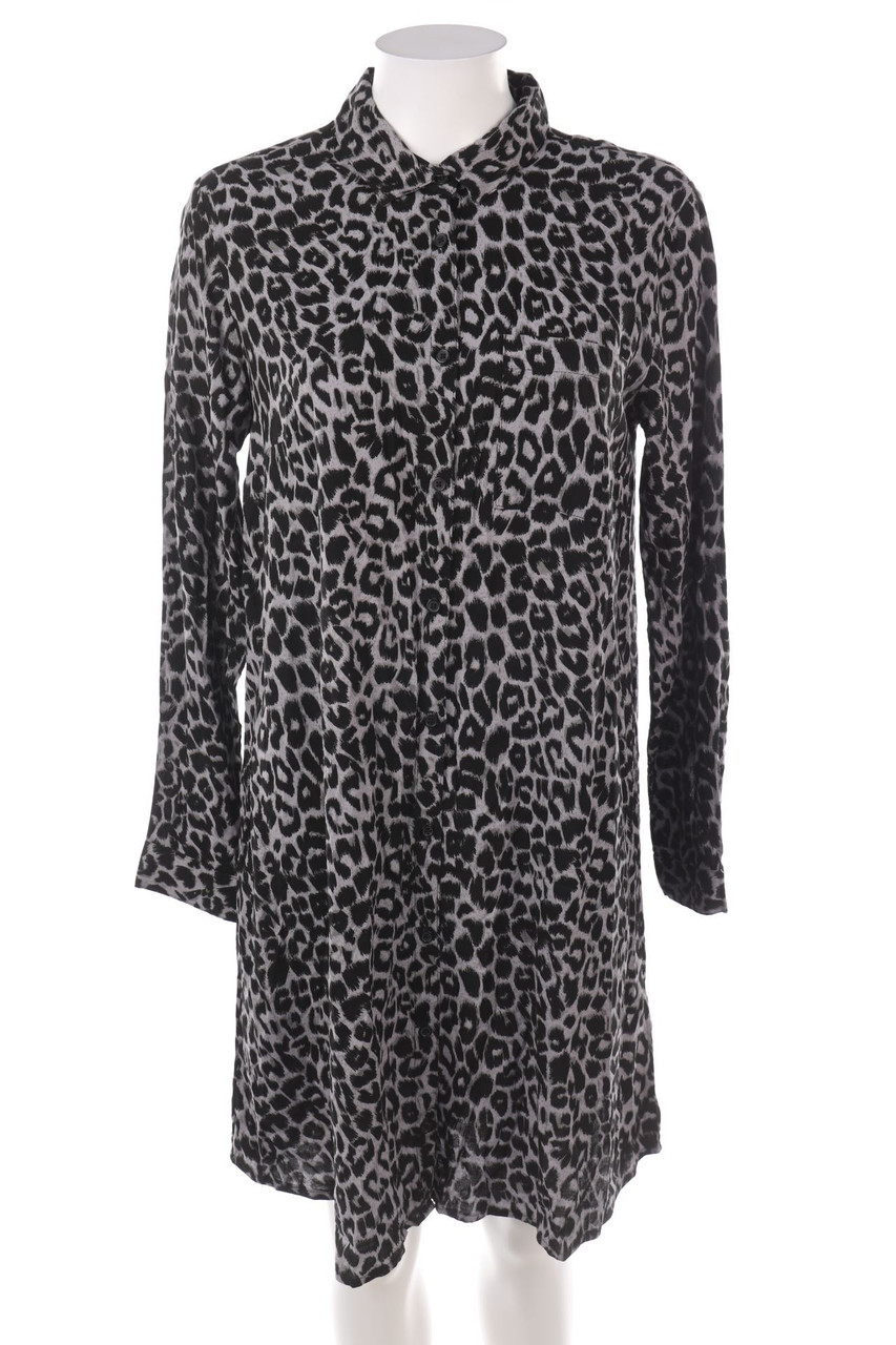Ohne Label - Blusenkleid mit Leo-Print - M