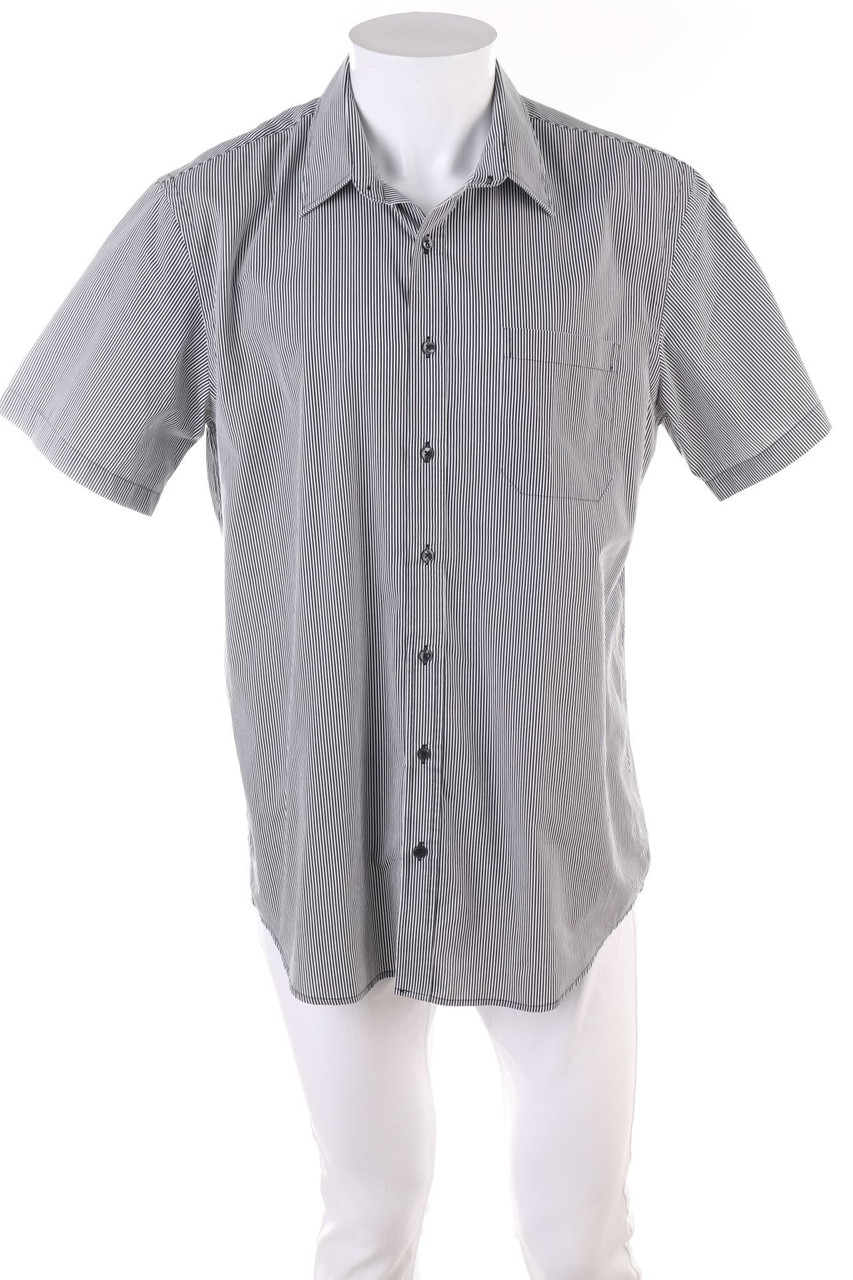 C&A - gestreiftes Kurzarm-Hemd - L