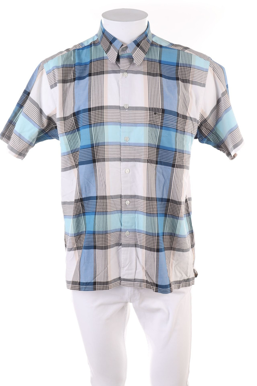 SECONDHAND - Kurzarm-Hemd mit Karo-Muster aus Baumwolle - L