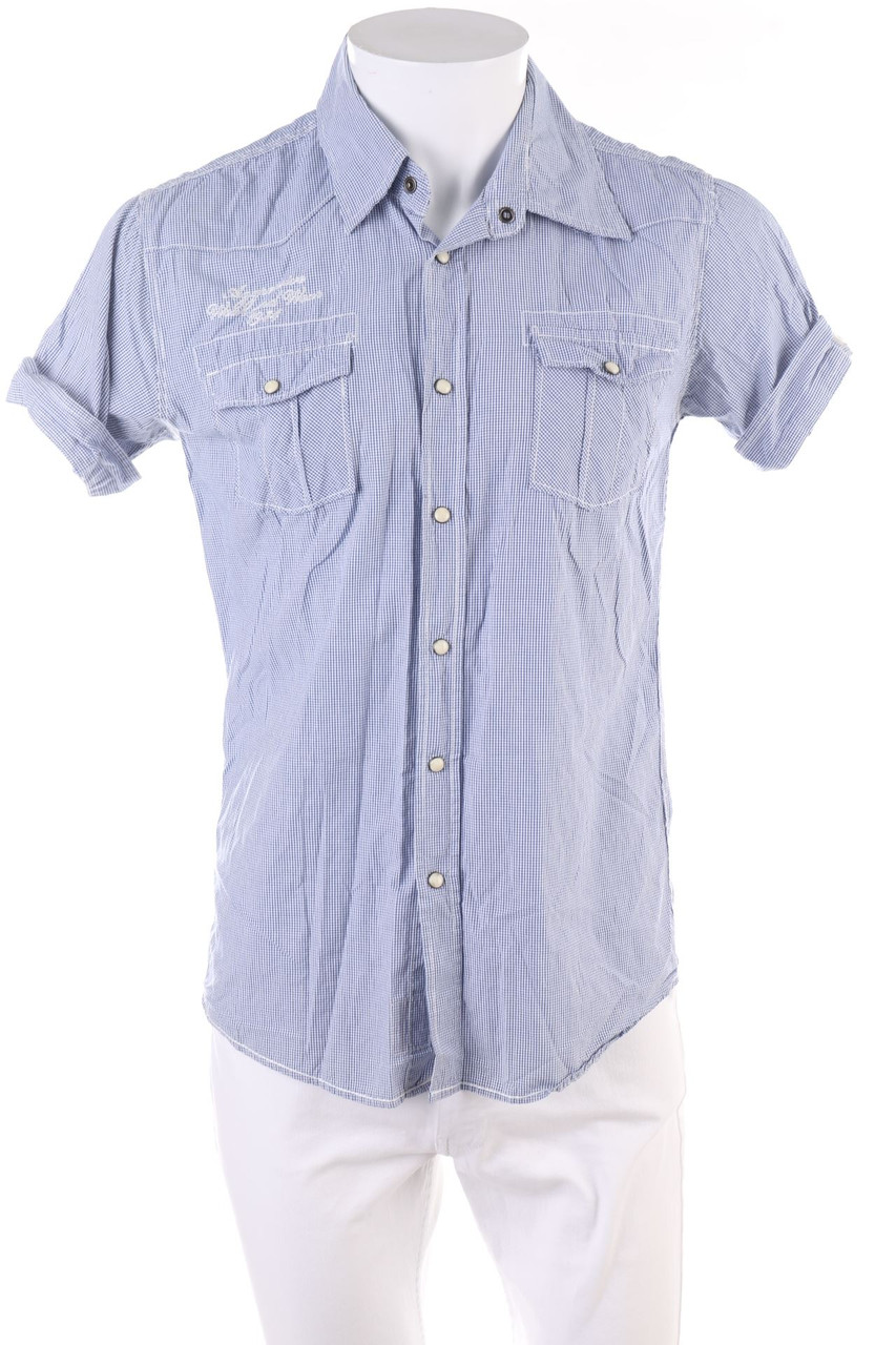 SECONDHAND - Kurzarm-Hemd mit Karo-Muster - S