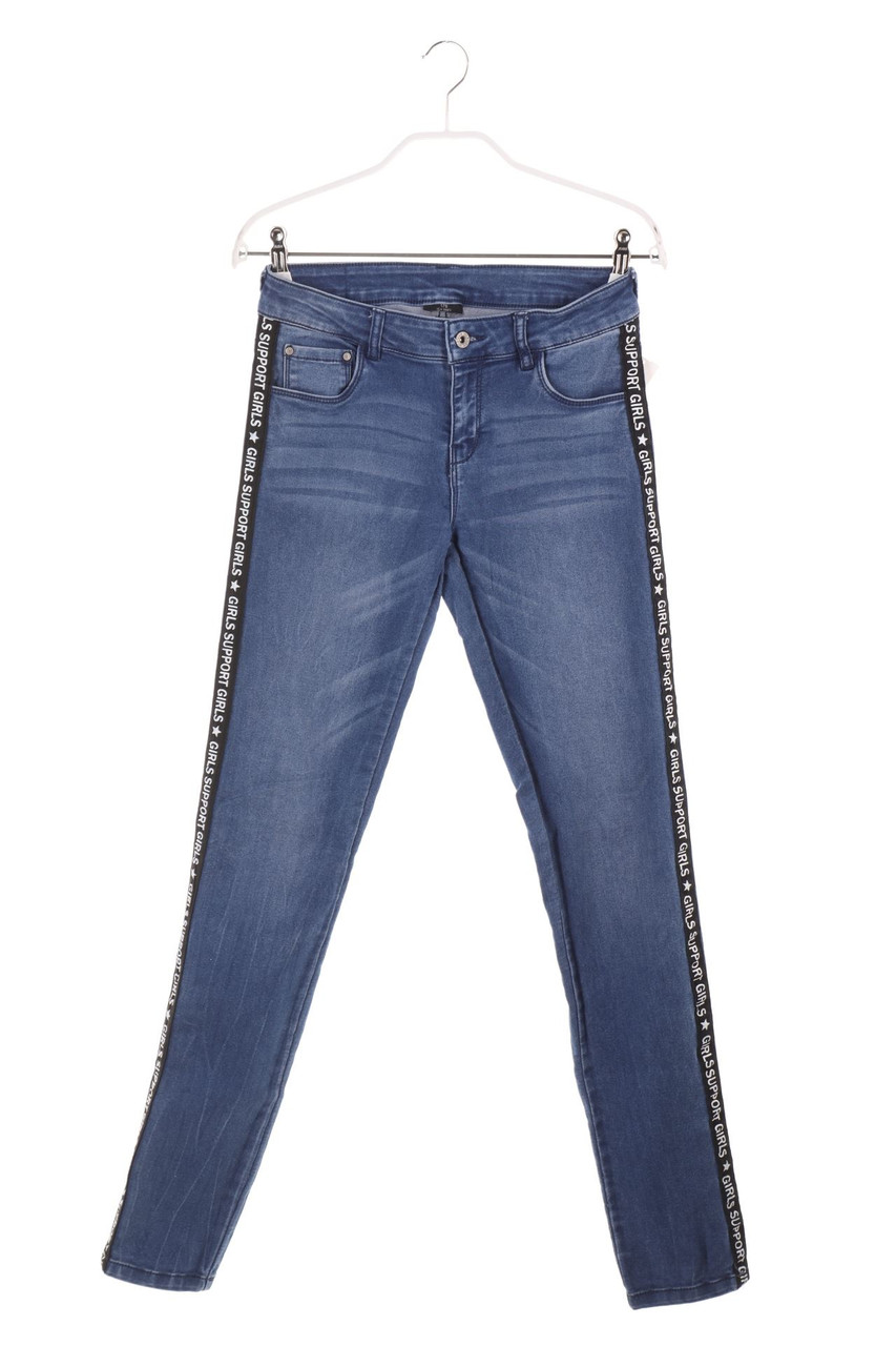 Ohne Label - Jeans mit Galonstreifen - 176