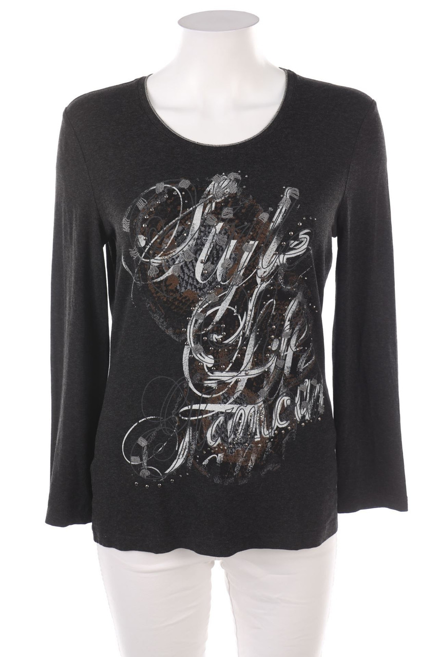 TAIFUN - 3/4-Arm-Shirt mit Strass-Steinen - S