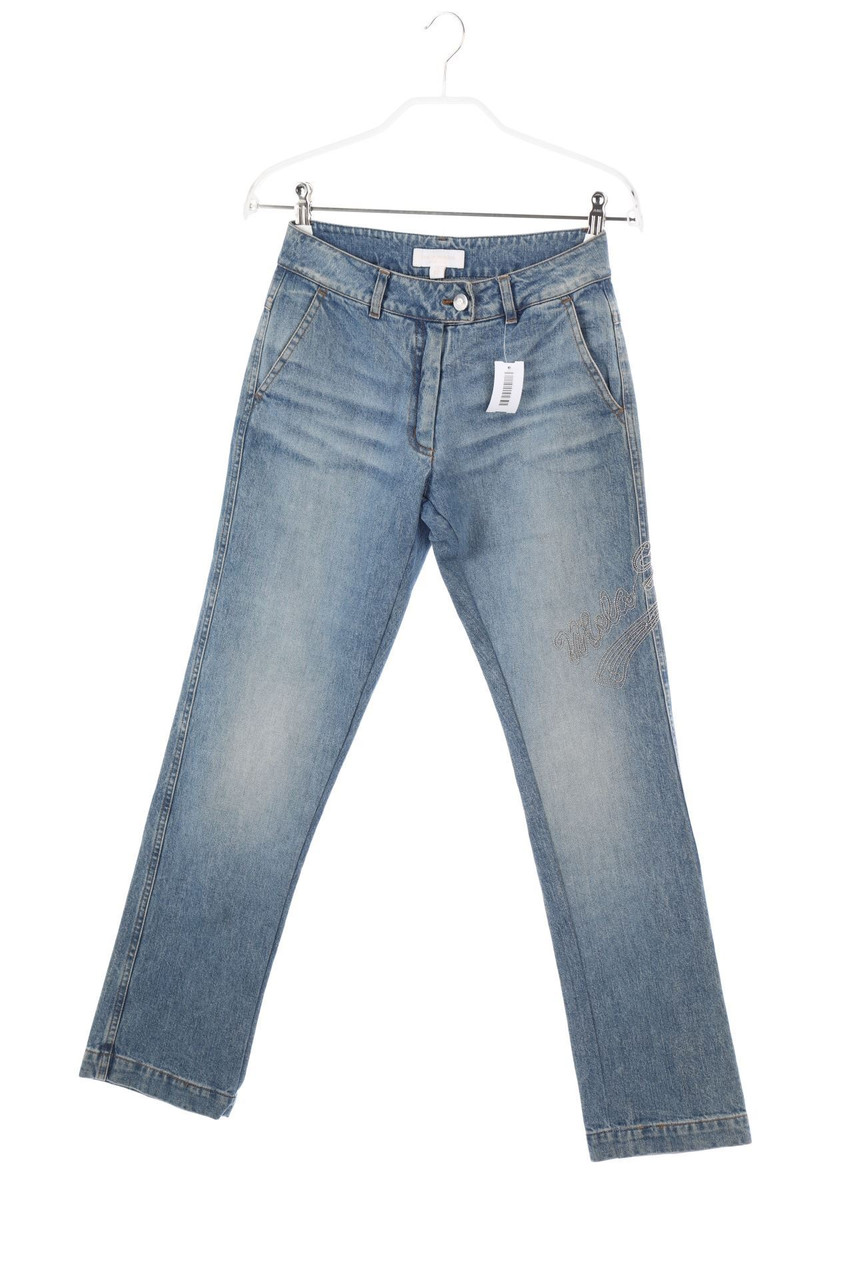 MILA SCHÖN - Used Look Straight Cut Jeans mit Glitzer - D 34