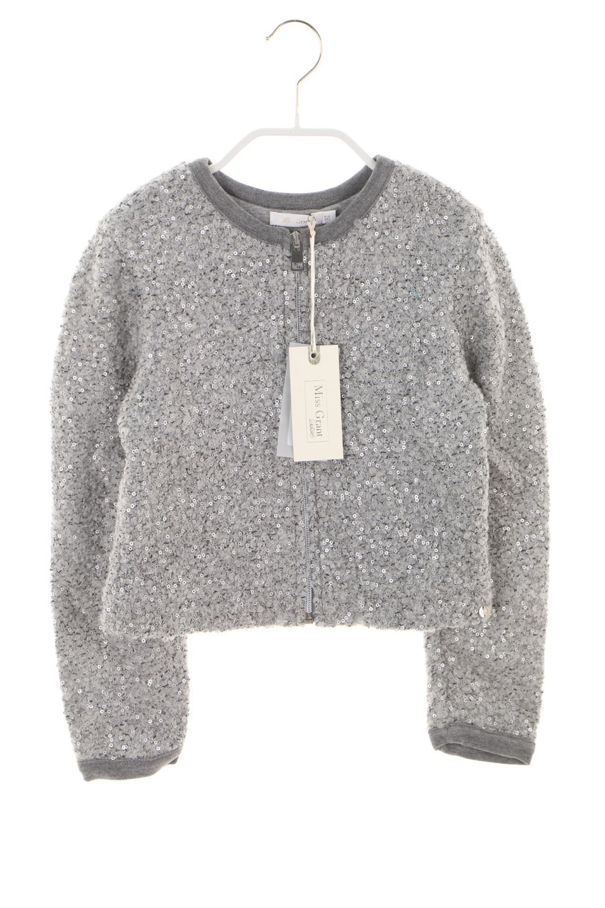 MISS GRANT - Bouclé-Strickjacke mit Pailletten - 116