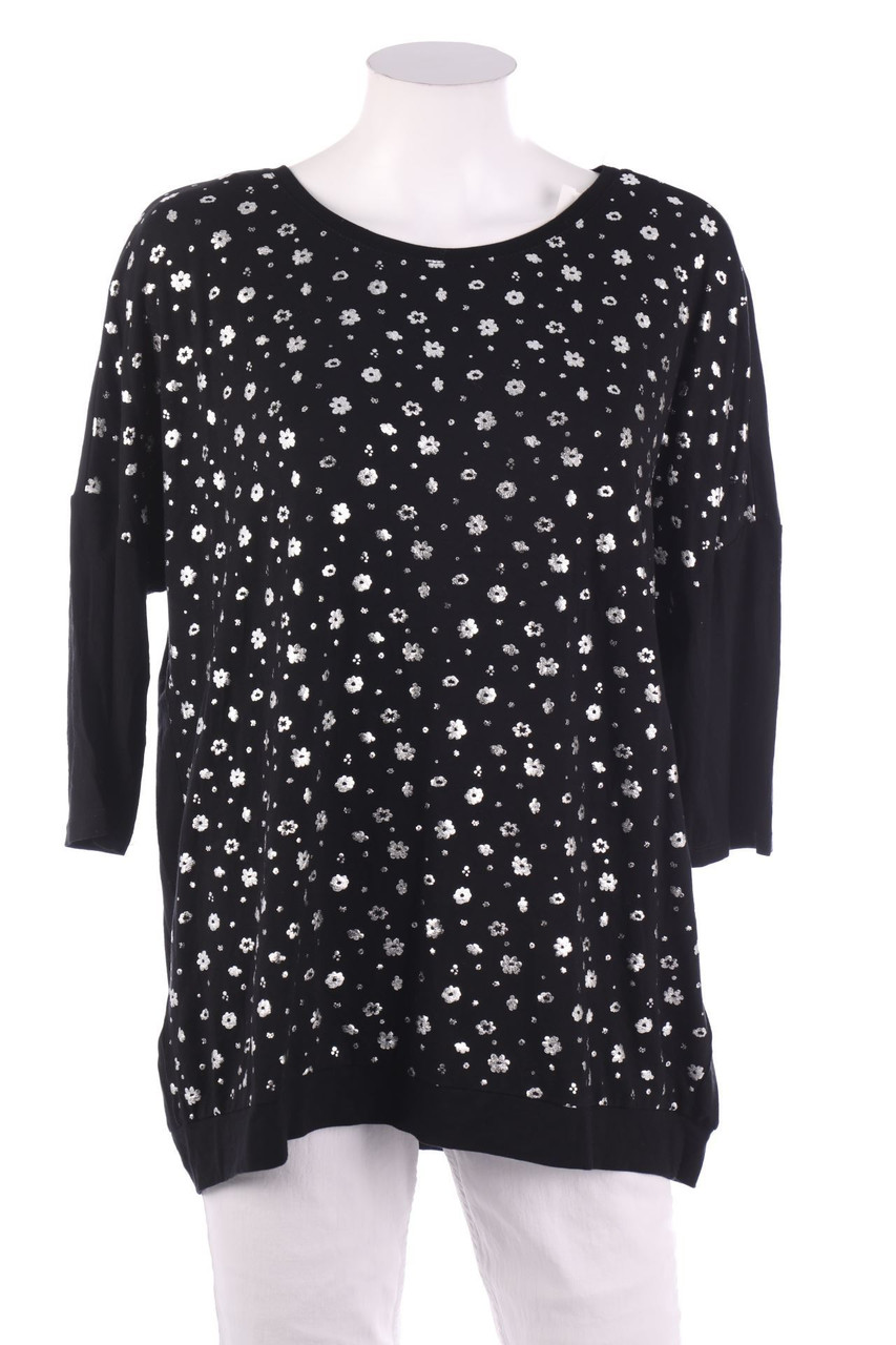 Ohne Label - 3/4-Arm-Shirt mit Blumen-Print - D 48-50