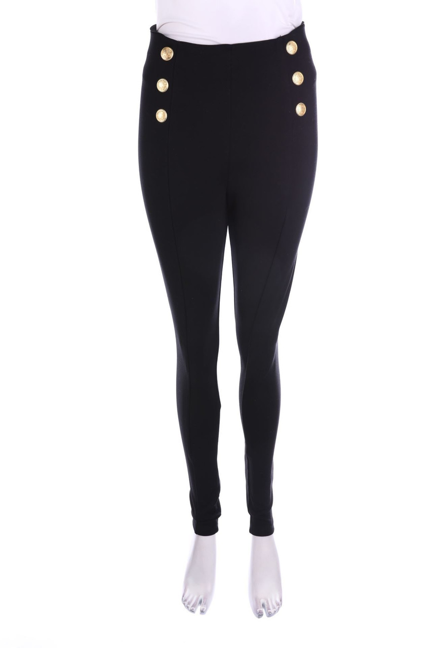 Ohne Label - Leggings mit Schmuck-Knöpfen - D 36