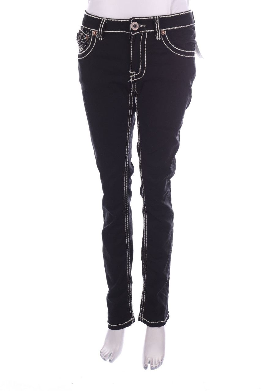Ohne Label - Dark Denim Skinny-Jeans - L
