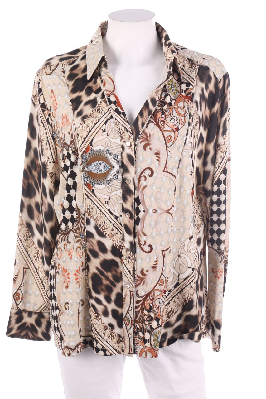 BASLER - Print-Hemd-Bluse mit Stretch - D 46-48