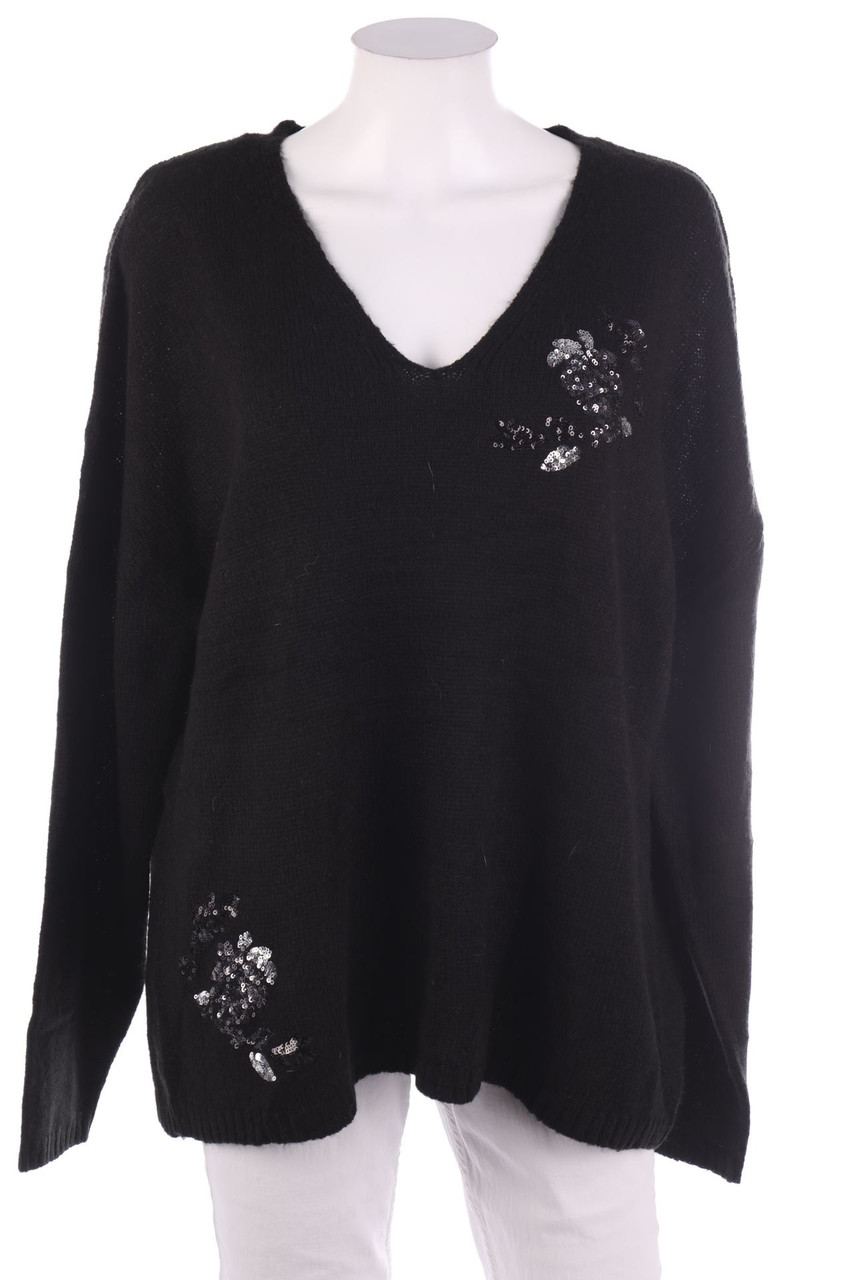 Ohne Label - Strick-Pullover mit Pailletten - D 50