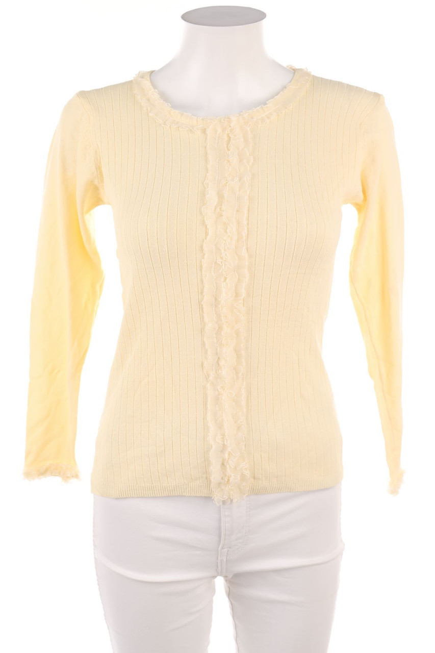 Ohne Label - Strick-Pullover mit Rüschen - XS