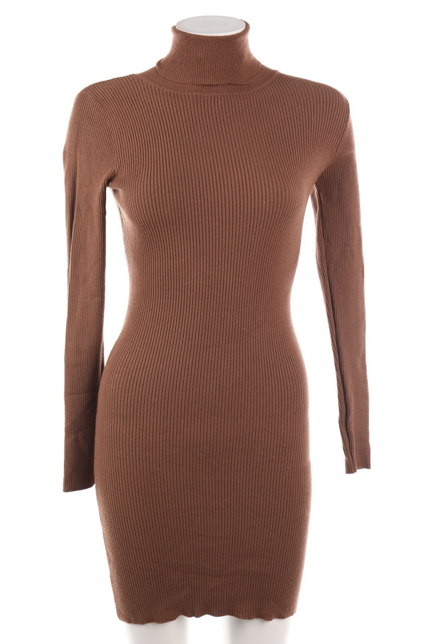Ohne Label - Strickkleid mit Rollkragen - XS