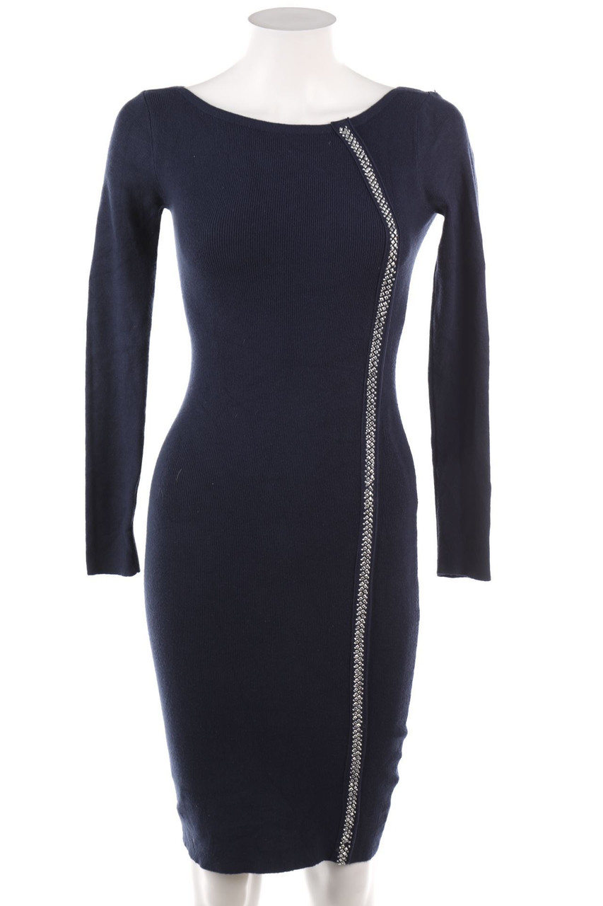 Ohne Label - Strickkleid mit Strass-Steinen - XS