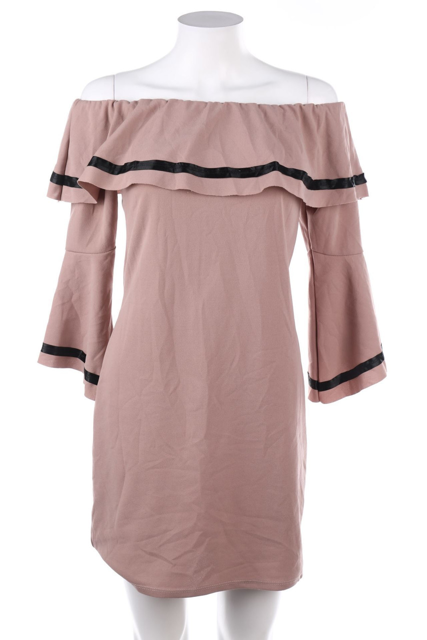 Ohne Label - Carmen-Kleid mit Volants - S