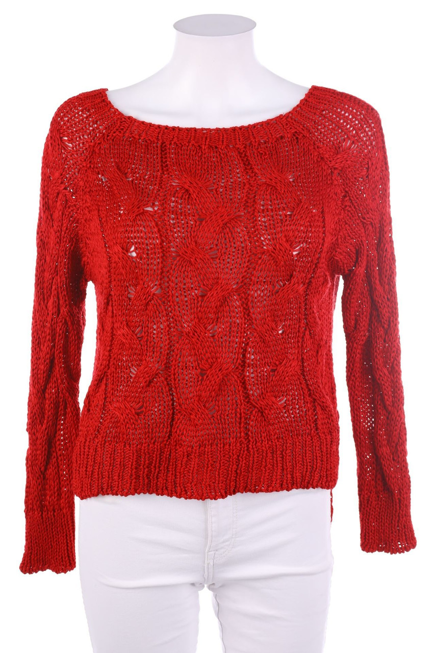 Ohne Label - Strick-Pullover mit Zopf-Muster - L