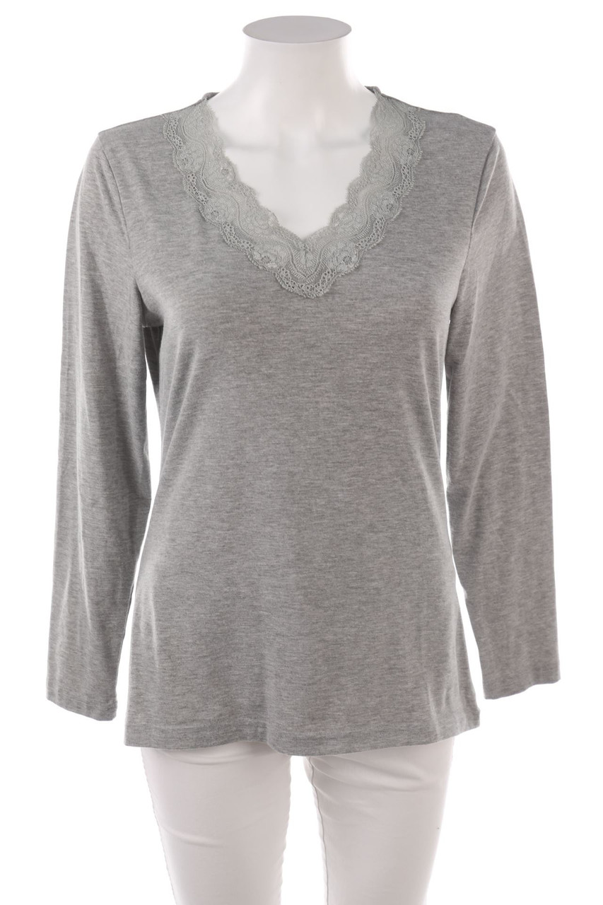 Janina - Longsleeve-Shirt mit Spitze - L