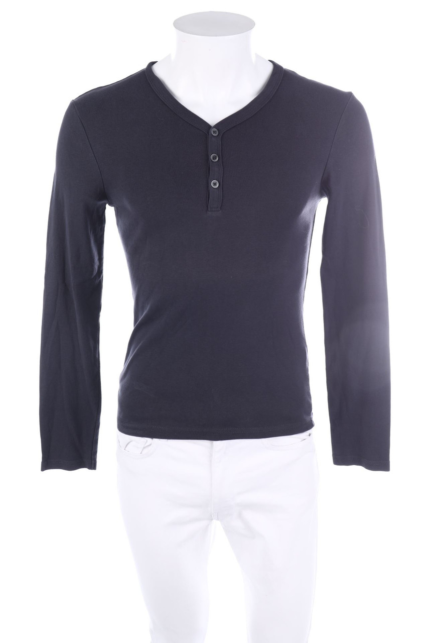 WE FASHION - Baumwoll-Longsleeve-Shirt mit Knöpfen - XS