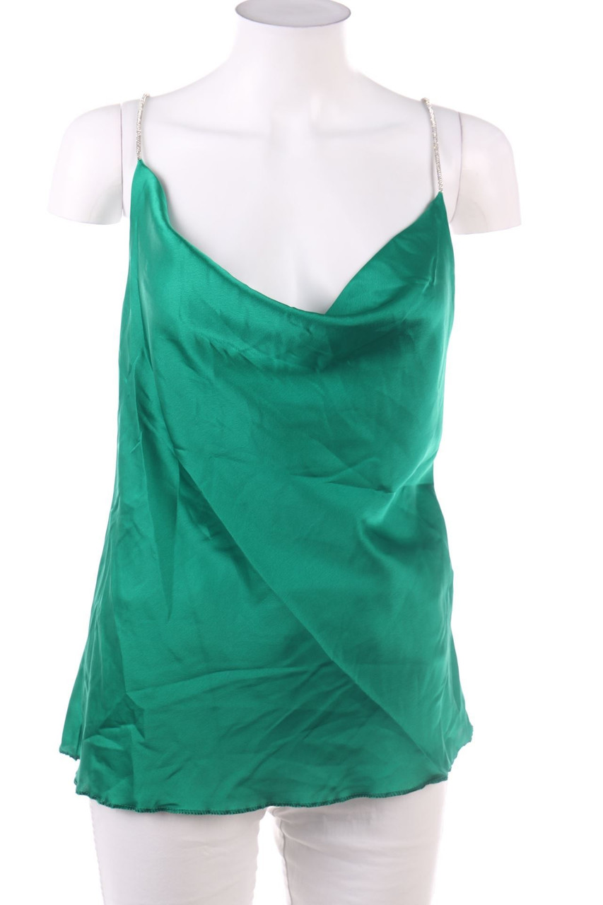Ohne Label - Satin-Top mit Glitzer - S