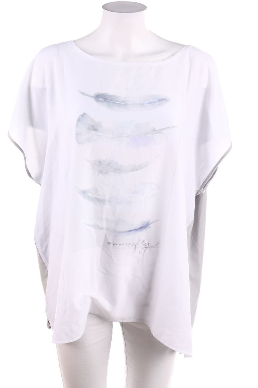 CARTOON - Kurzarm-Bluse mit Print - XXL